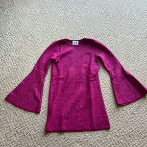 Girls Milly Minis Pink Sweater Dress.